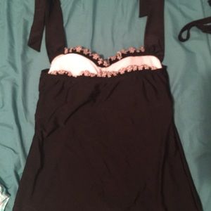 Devine Modesty Black halter tankini top